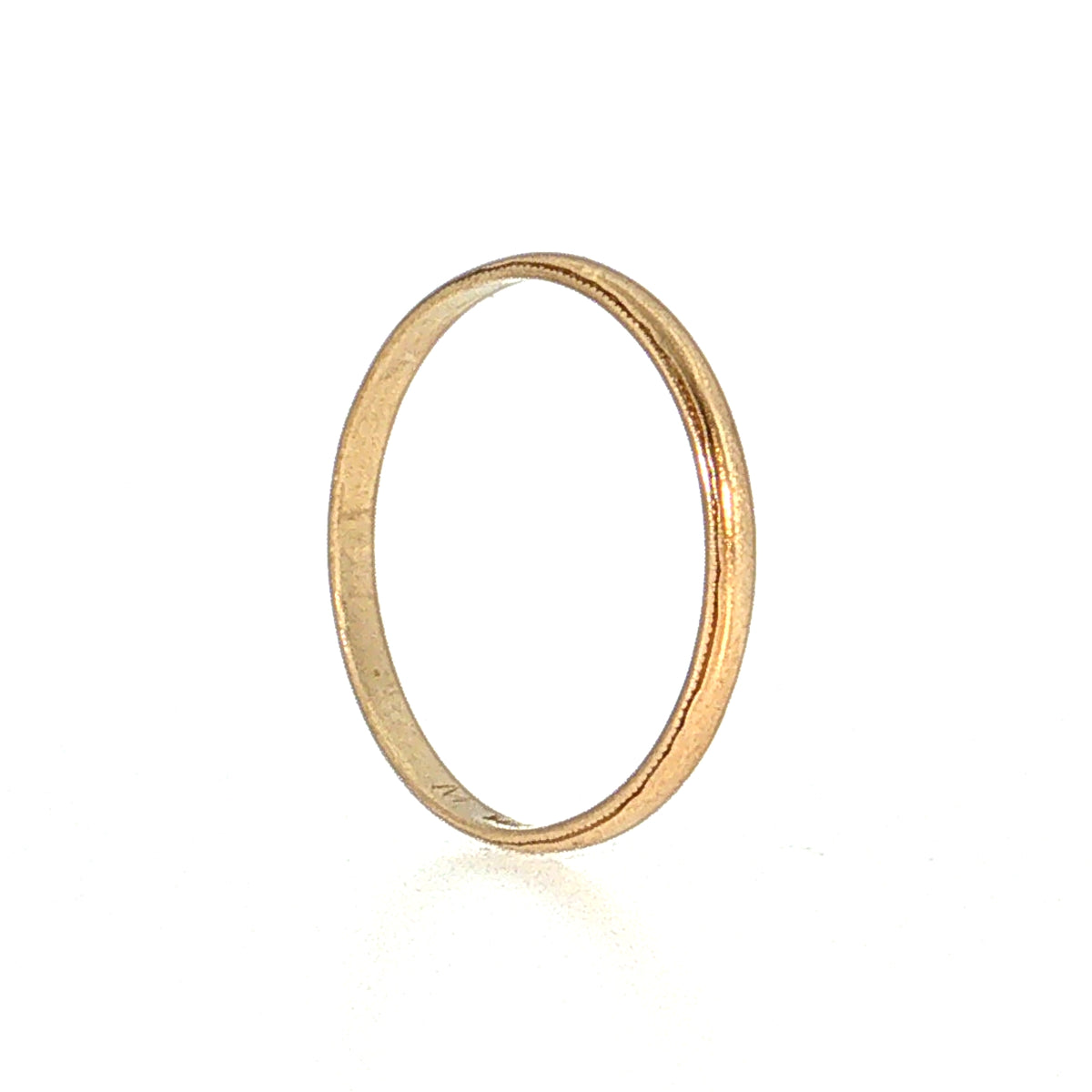 Vintage Mid-Century Milgrain Wedding Band 14k Yellow Gold