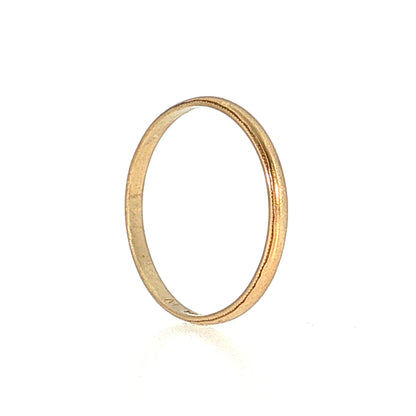 Vintage Mid-Century Milgrain Wedding Band 14k Yellow Gold