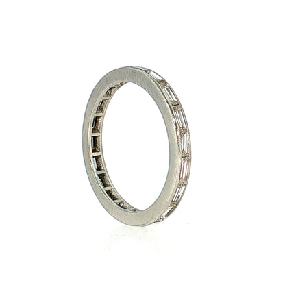 1.00 Baguette Cut Diamond Eternity Band Platinum