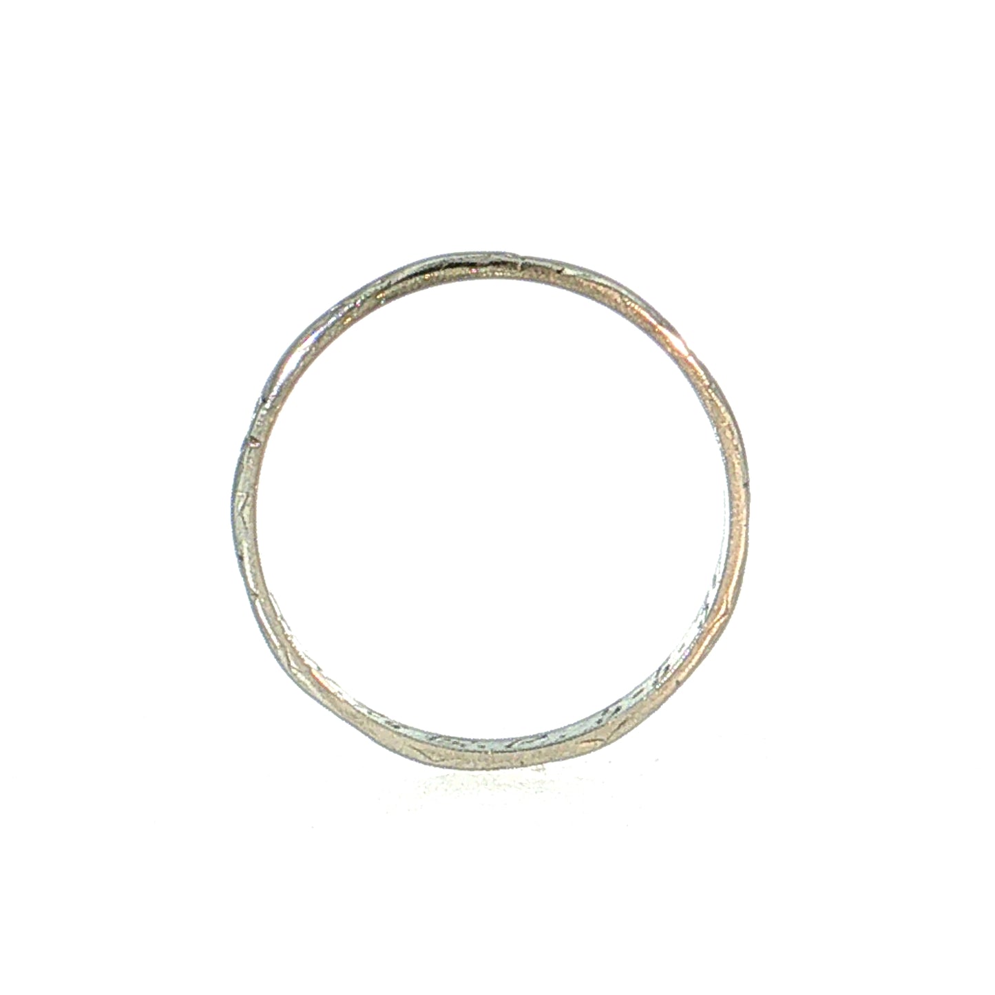 Antique Art Deco Floral Wedding Band 18k White Gold