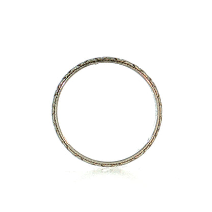 2.5mm Antique Orange Blossom Wedding Band 18k White Gold