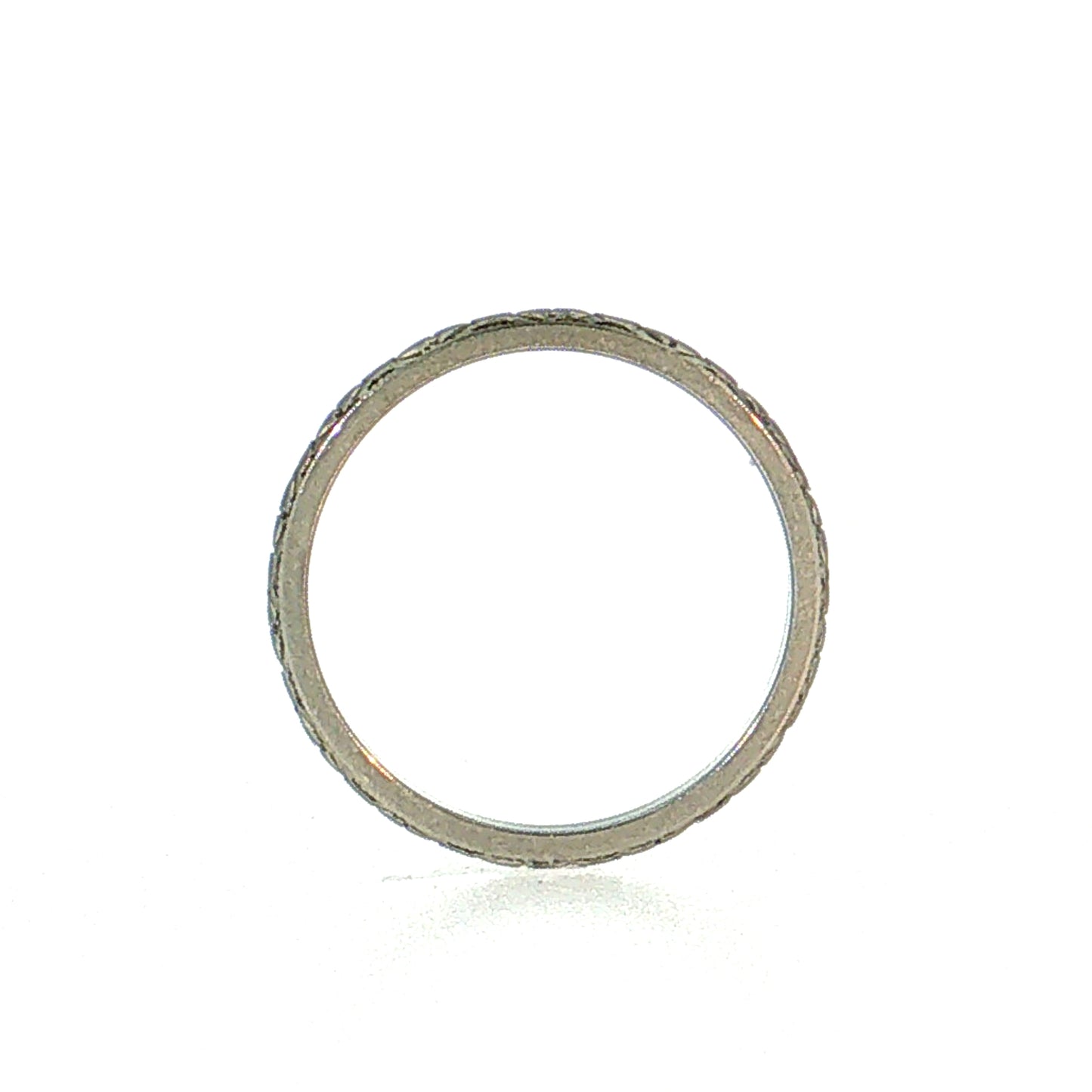 Antique Deco 2mm Orange Blossom Wedding Band 18k