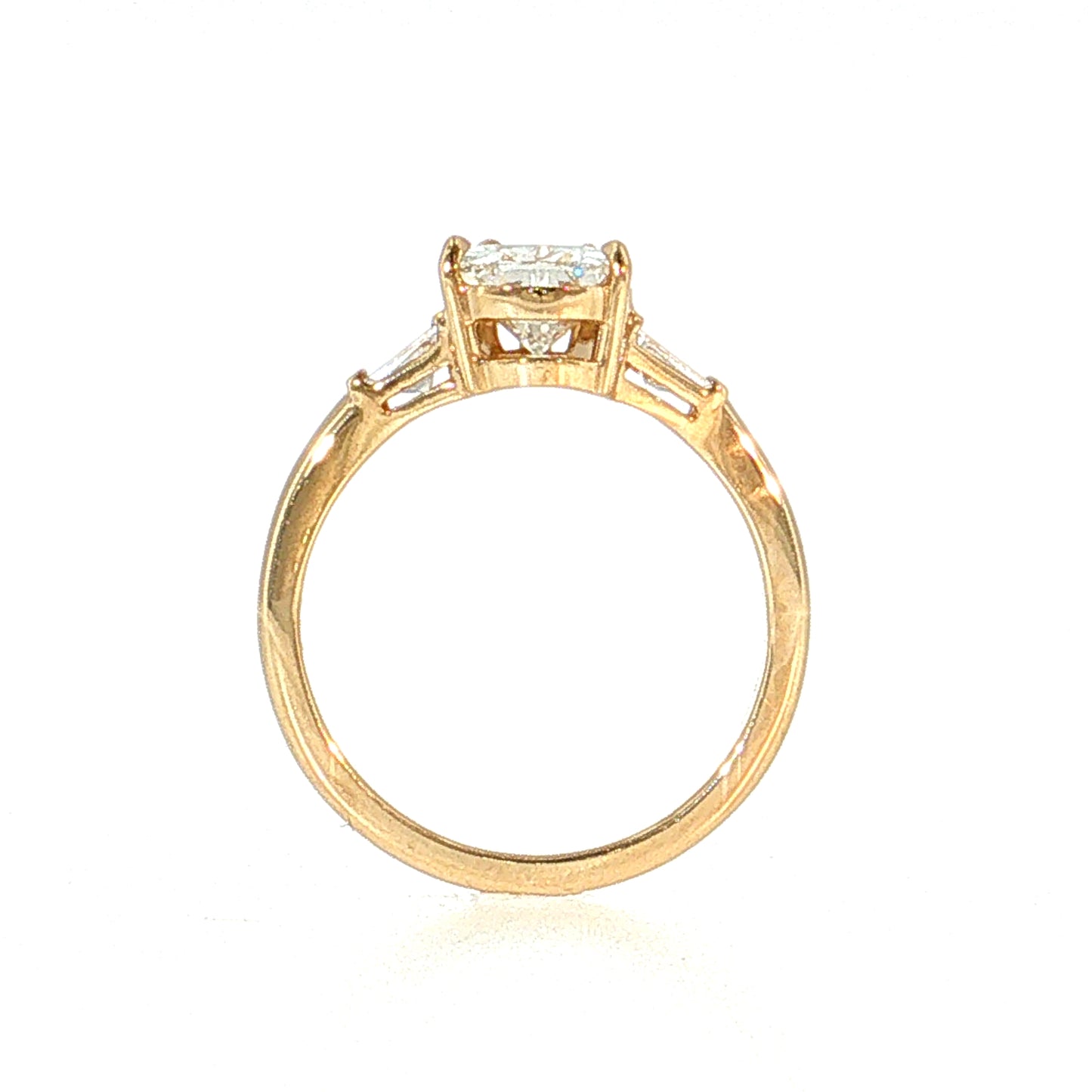 1.52 GIA Pear Diamond Three Stone Engagement Ring 14k