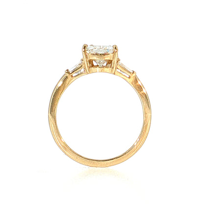 1.52 GIA Pear Diamond Three Stone Engagement Ring 14k