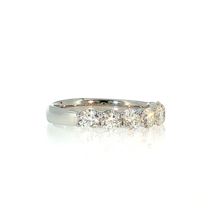 1.40 Round Brilliant Diamond Wedding Band Platinum
