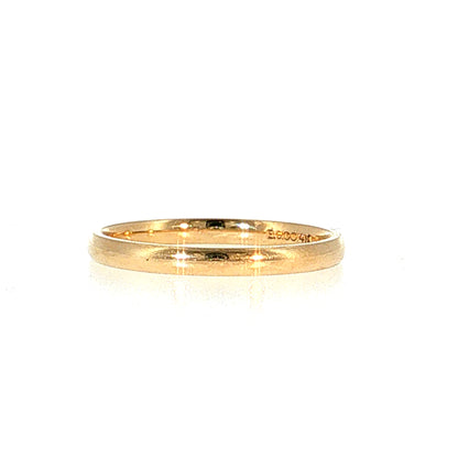 2mm Half Round Wedding Band 14k Yellow Gold