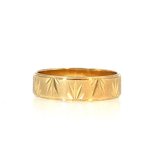 Engraved Men's Wedding Band 14k Yellow Gold