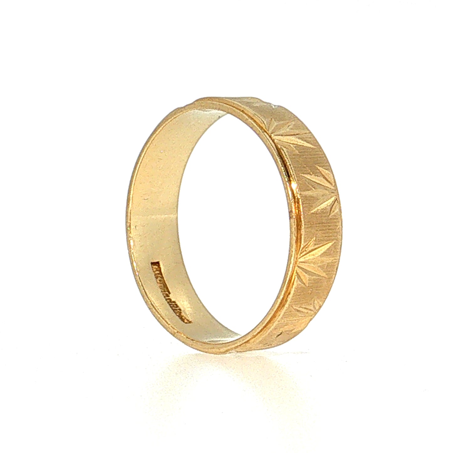 Engraved Men's Wedding Band 14k Yellow Gold