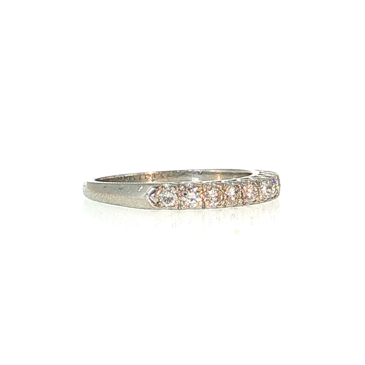 .23 Vintage Mid-Century Diamond Wedding Band Platinum