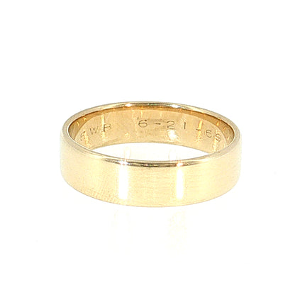 Vintage 1950's Men's Wedding Band 14k Yellow Gold