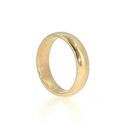 5mm Half Round Wedding Band 14k Yellow Gold