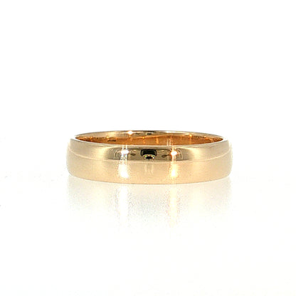 5mm Euro Men's Wedding Band 14k Yellow Gold