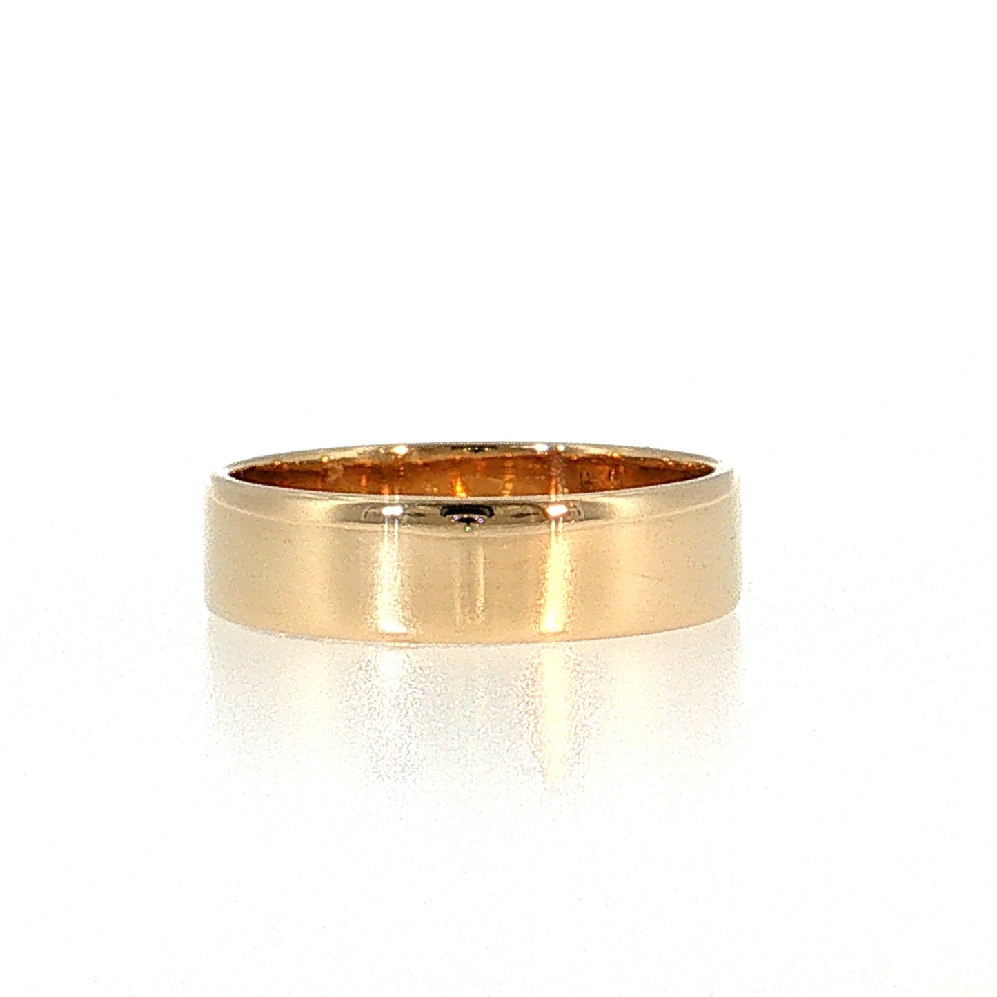 6mm Flat Edge Men's Wedding Band 14k Yellow Gold