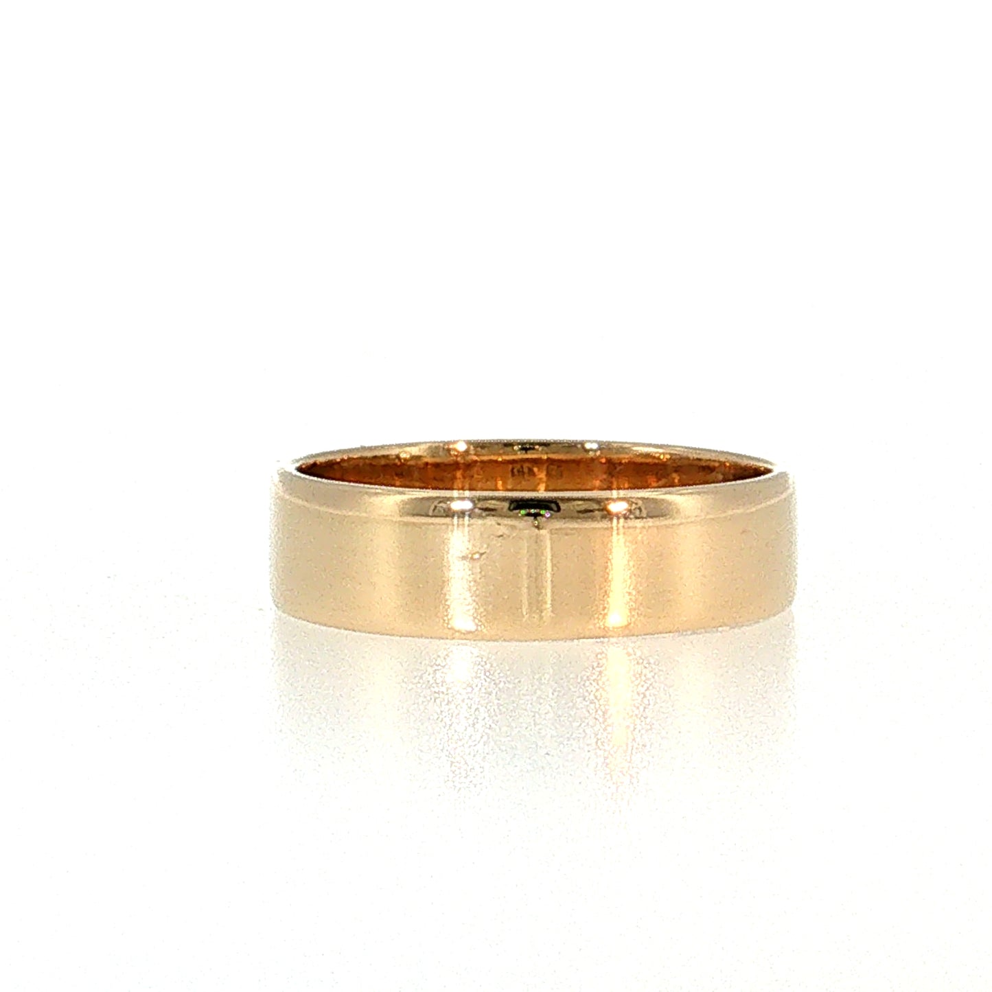 6mm Flat Edge Men's Wedding Band 14k Yellow Gold