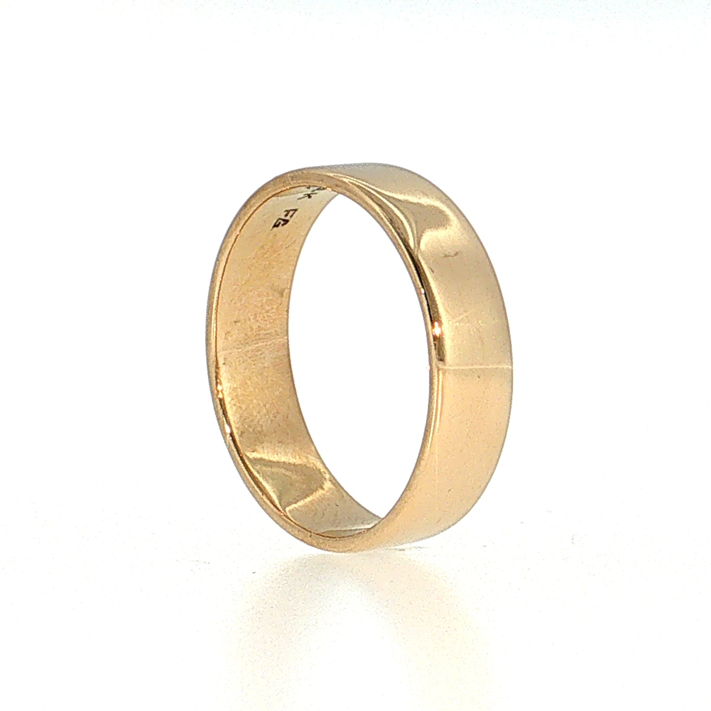 6mm Flat Edge Men's Wedding Band 14k Yellow Gold