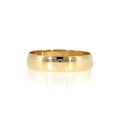 5mm Men's Euro Wedding Band 14k Yellow Gold