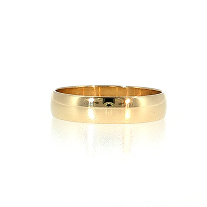 5mm Men's Euro Wedding Band 14k Yellow Gold