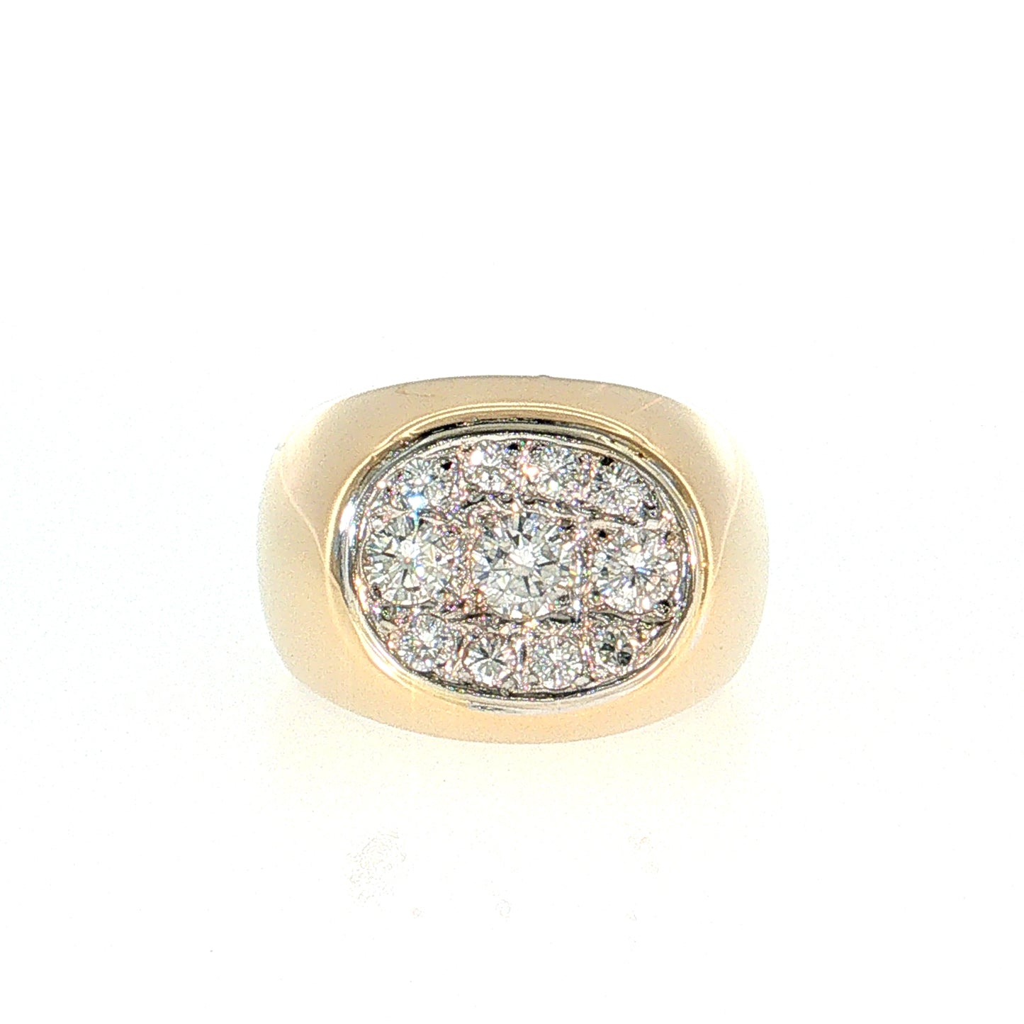 .91 Pave Diamond Cocktail Ring in 14k Yellow Gold