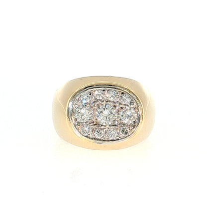 .91 Pave Diamond Cocktail Ring in 14k Yellow Gold