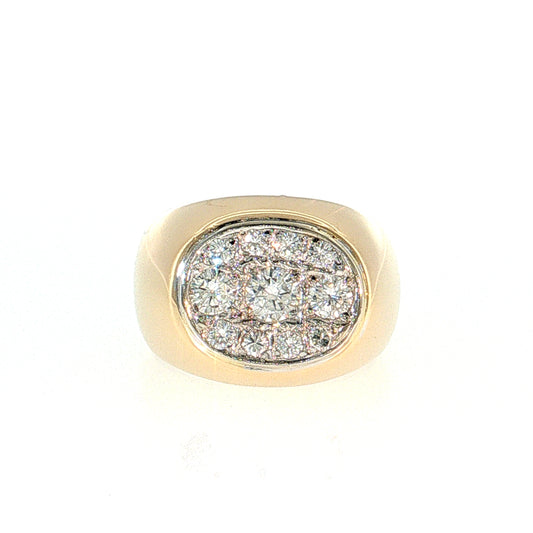 .91 Pave Diamond Cocktail Ring in 14k Yellow Gold