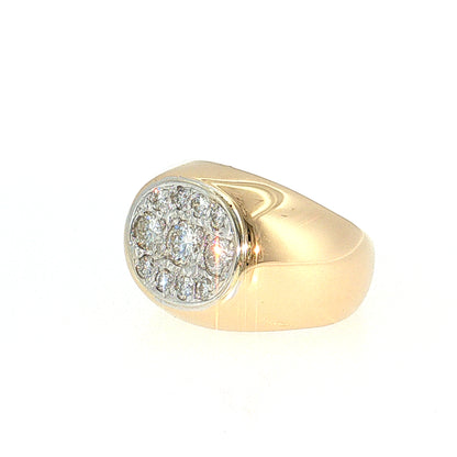 .91 Pave Diamond Cocktail Ring in 14k Yellow Gold