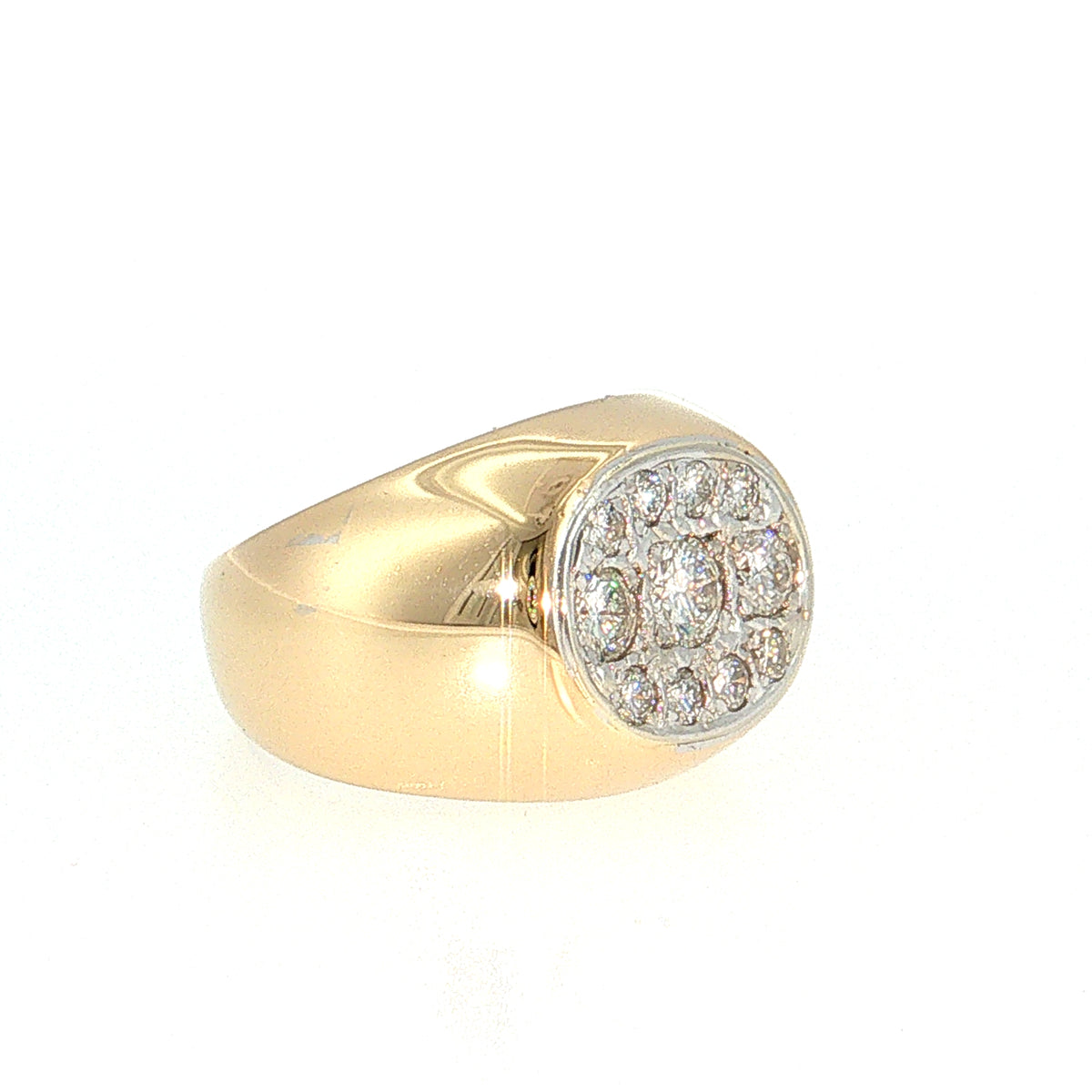 .91 Pave Diamond Cocktail Ring in 14k Yellow Gold
