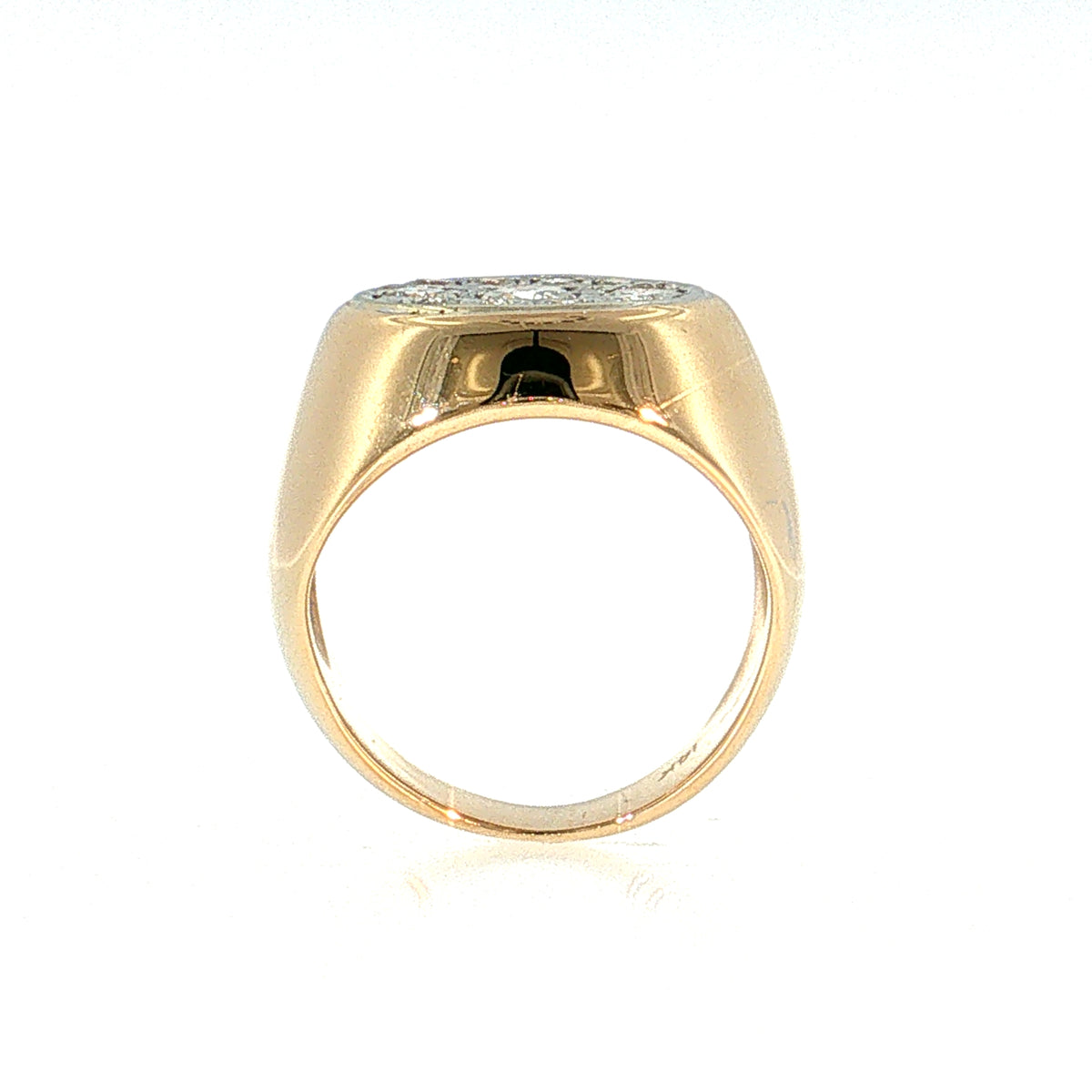 .91 Pave Diamond Cocktail Ring in 14k Yellow Gold