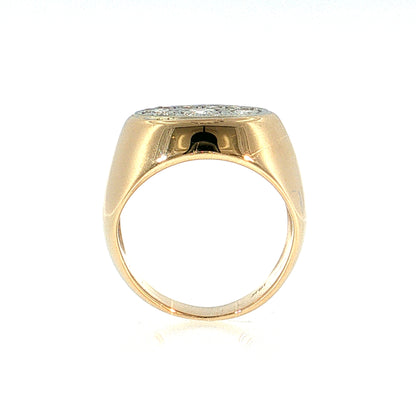 .91 Pave Diamond Cocktail Ring in 14k Yellow Gold