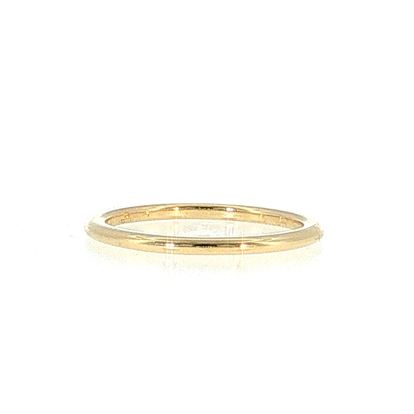 1.5mm Half Round Wedding Band 10k Yellow Gold