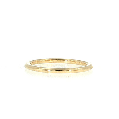 1.5mm Half Round Wedding Band 10k Yellow Gold