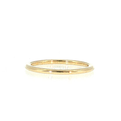 1.5mm Half Round Wedding Band 10k Yellow Gold