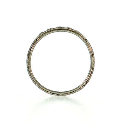 Antique Art Deco Diamond Wedding Band 18k White Gold