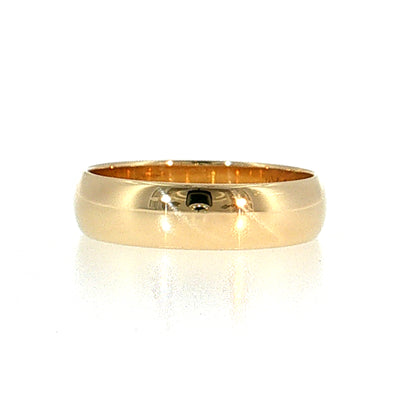5.5mm Men's Half Round Wedding Band 14k Yellow Gold