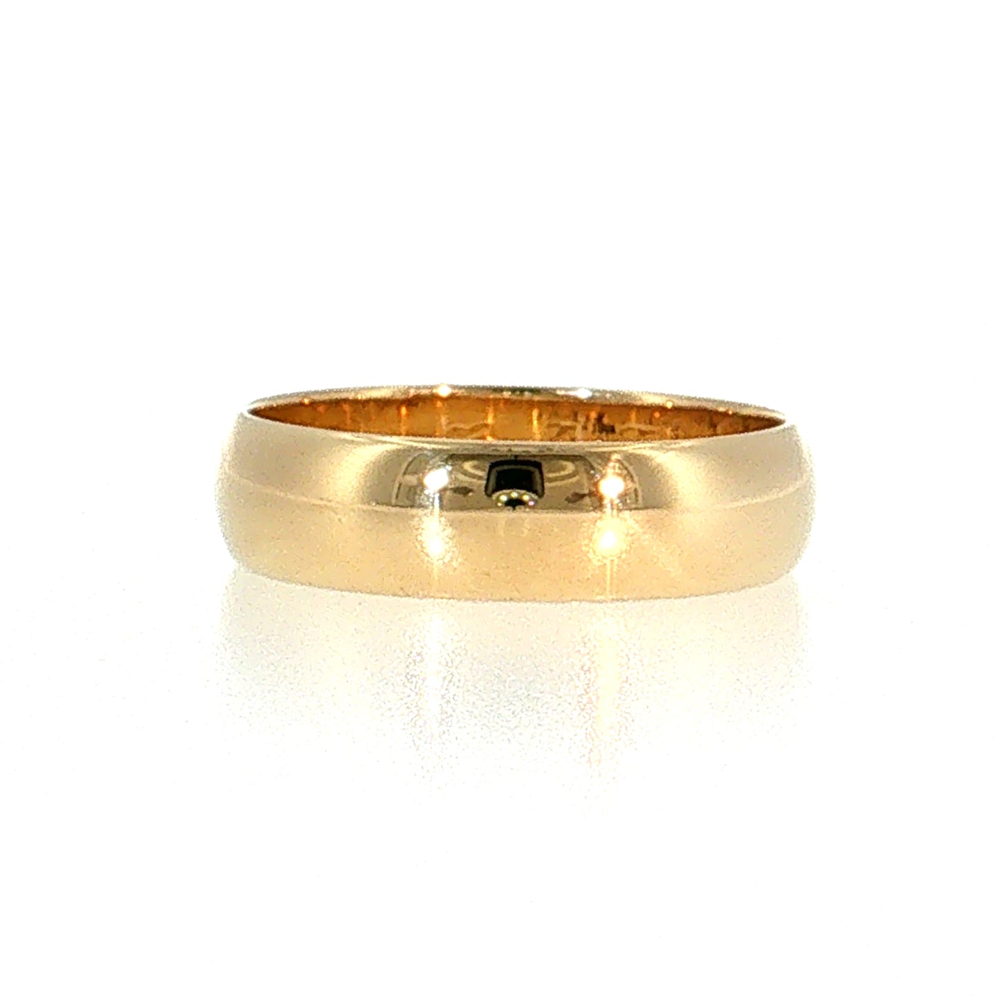 5.5mm Men's Half Round Wedding Band 14k Yellow Gold