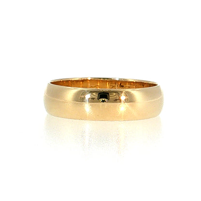 5.5mm Men's Half Round Wedding Band 14k Yellow Gold