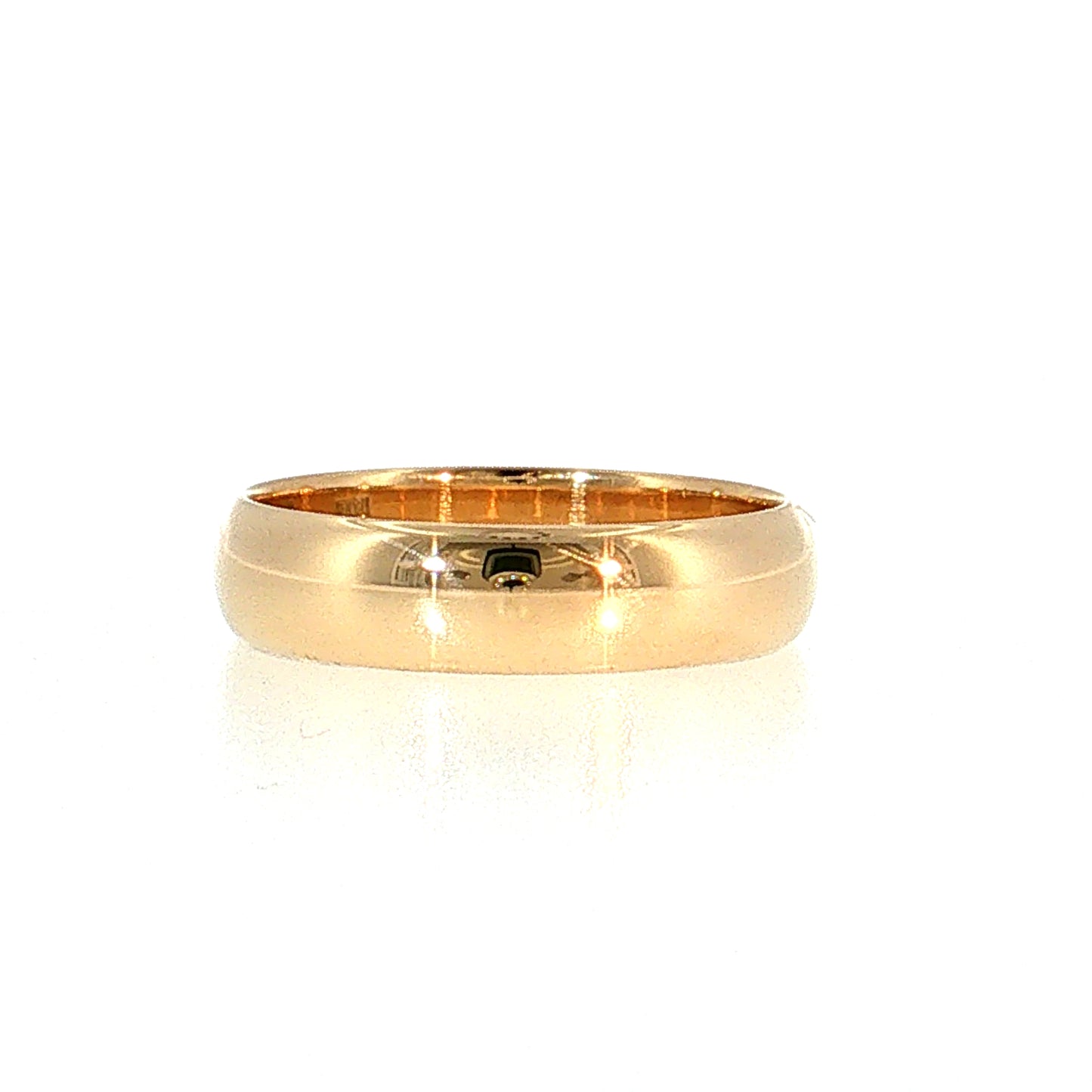 5mm Half Round Men's Wedding Band 14k Yellow Gold