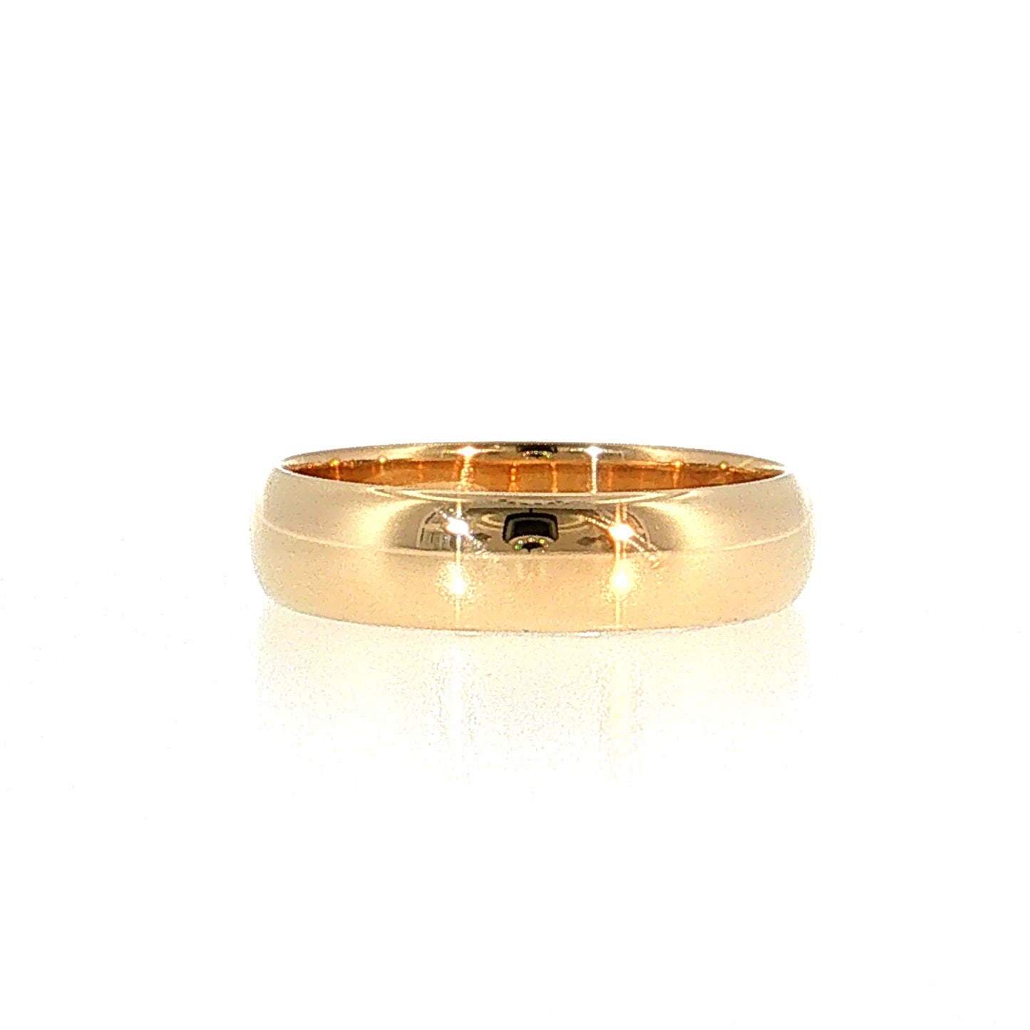 5mm Half Round Men's Wedding Band 14k Yellow Gold