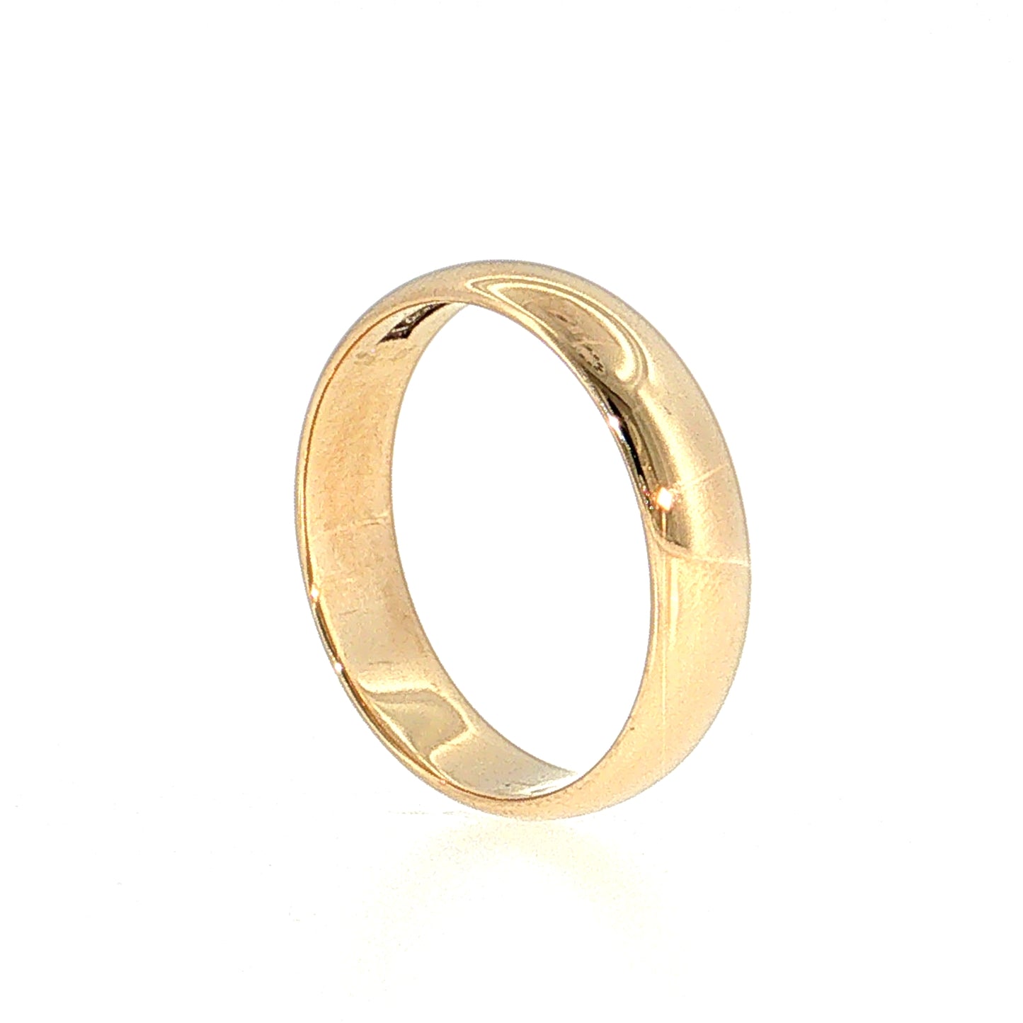 5mm Half Round Men's Wedding Band 14k Yellow Gold