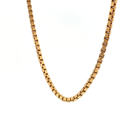 19" Box Link Chain Necklace 18k Yellow Gold