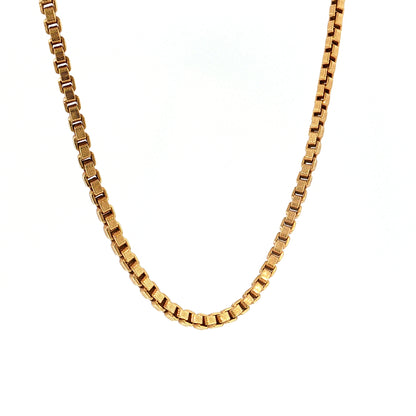 19" Box Link Chain Necklace 18k Yellow Gold