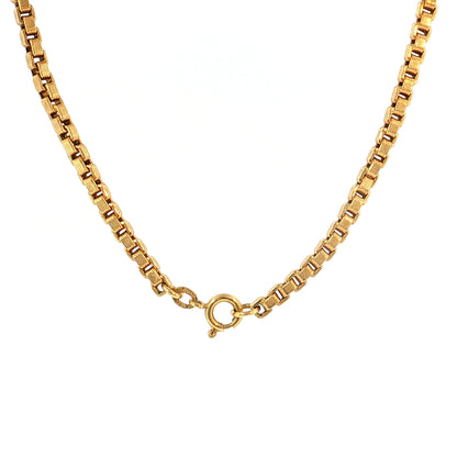 19" Box Link Chain Necklace 18k Yellow Gold