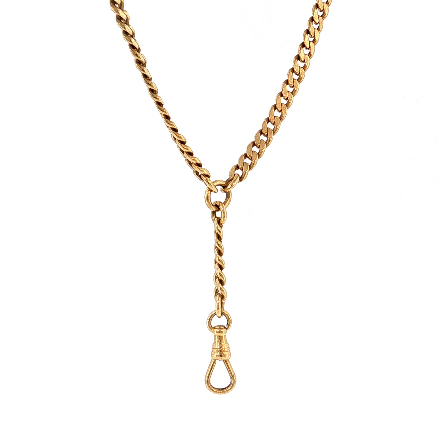 22 Inch Antique Victorian Fob Chain Necklace 14k Yellow Gold