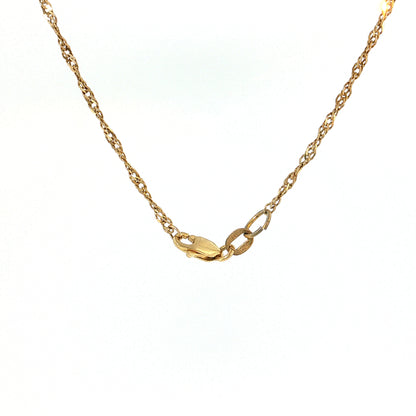Vintage Pearl & Diamond Pendant Necklace 14k Yellow Gold