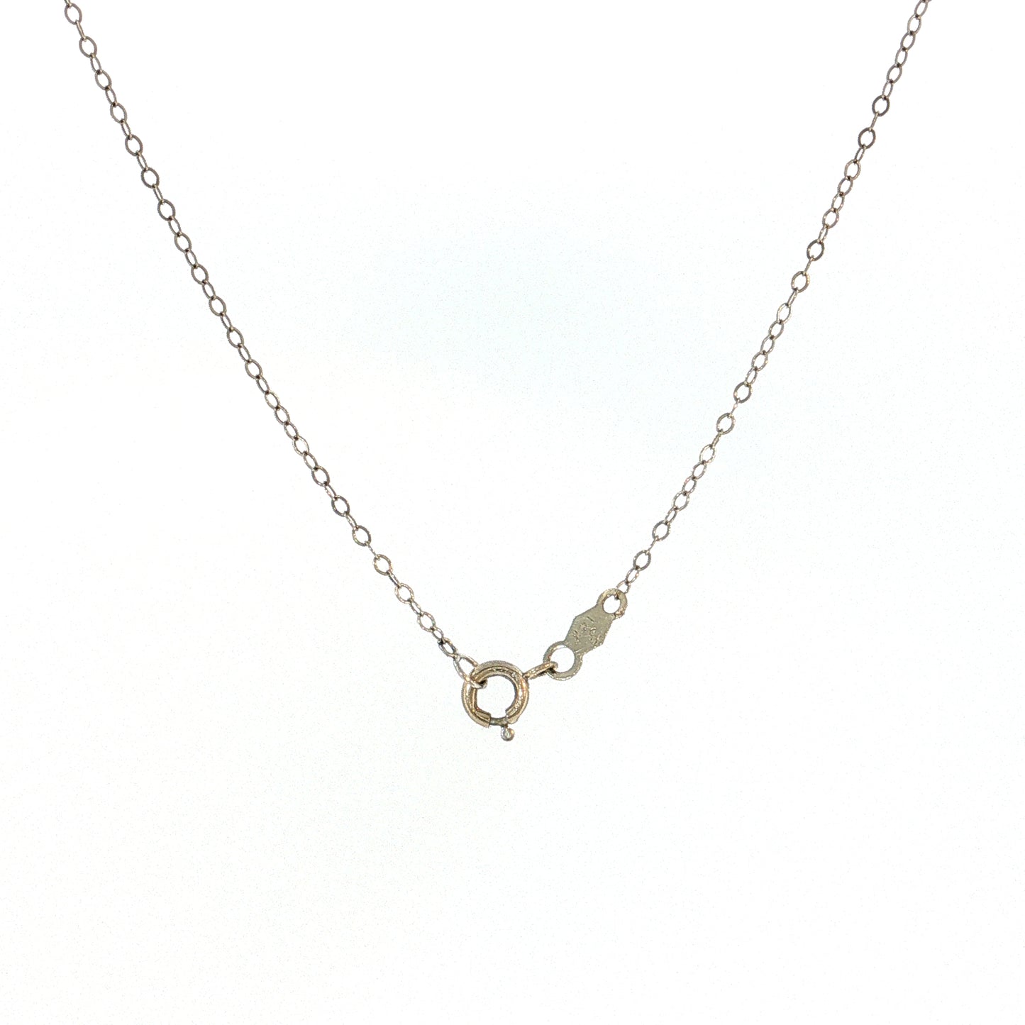 .12 Antique Art Deco Diamond Pendant Necklace 18k & 14k White Gold
