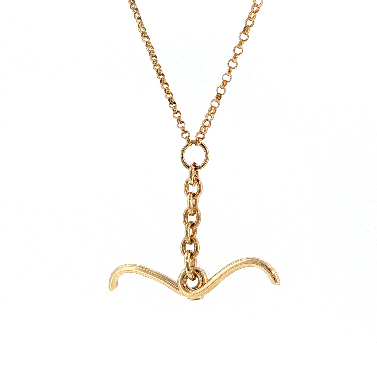 31 Inch Antique Victorian Rolo Chain Necklace 14k Yellow Gold