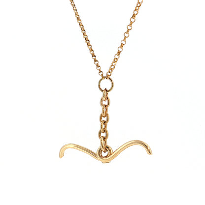 31 Inch Antique Victorian Rolo Chain Necklace 14k Yellow Gold