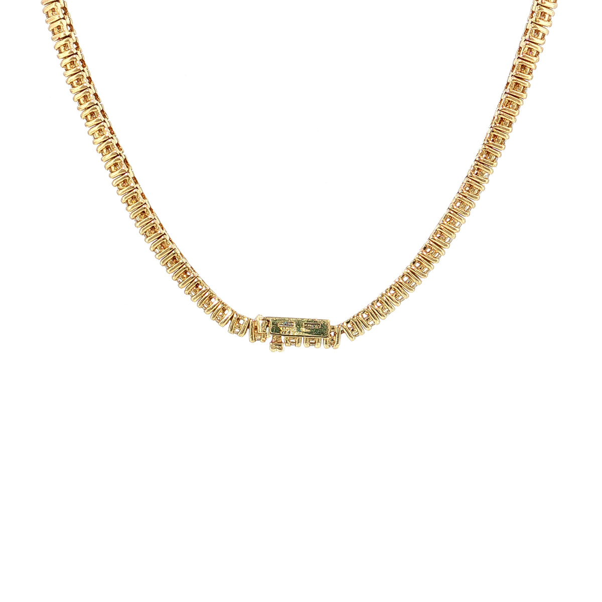 5.82 Round Brilliant Diamond Tennis Necklace 14K Yellow Gold
