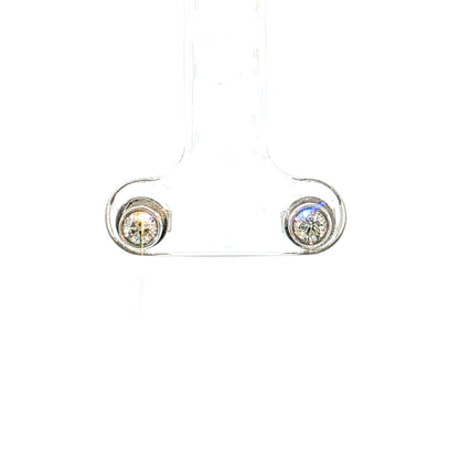 Diamond Stud Earrings w/ Diamond Jacket 14k White Gold