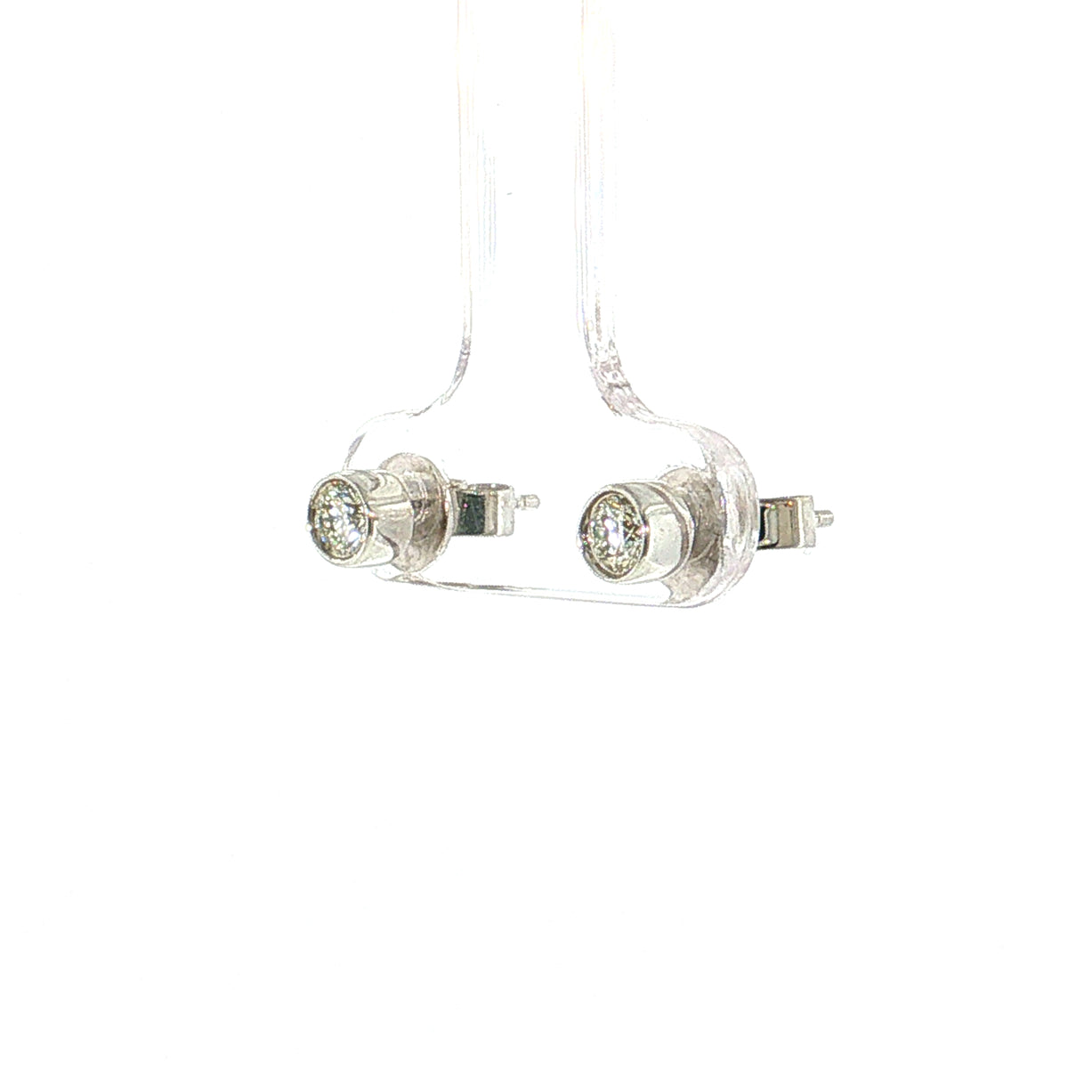 Diamond Stud Earrings w/ Diamond Jacket 14k White Gold
