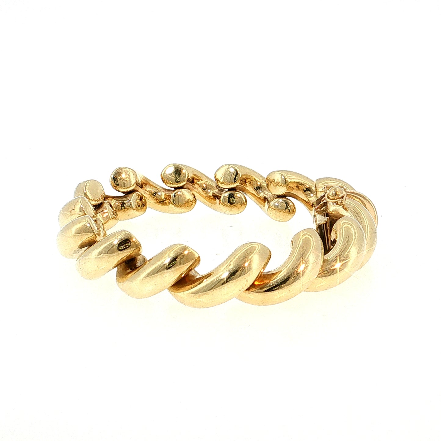 7.5 Inch Rope Twist Link Bracelet 10k Yellow Gold